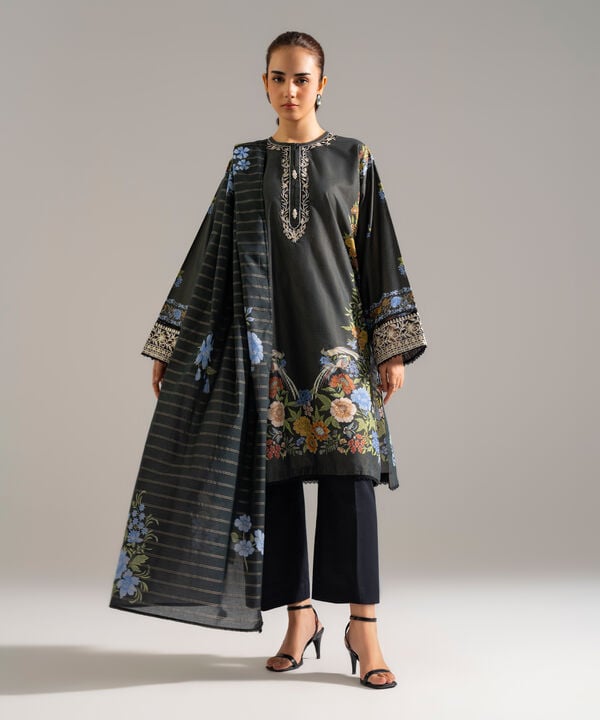 Printed Zari Voile Dupatta