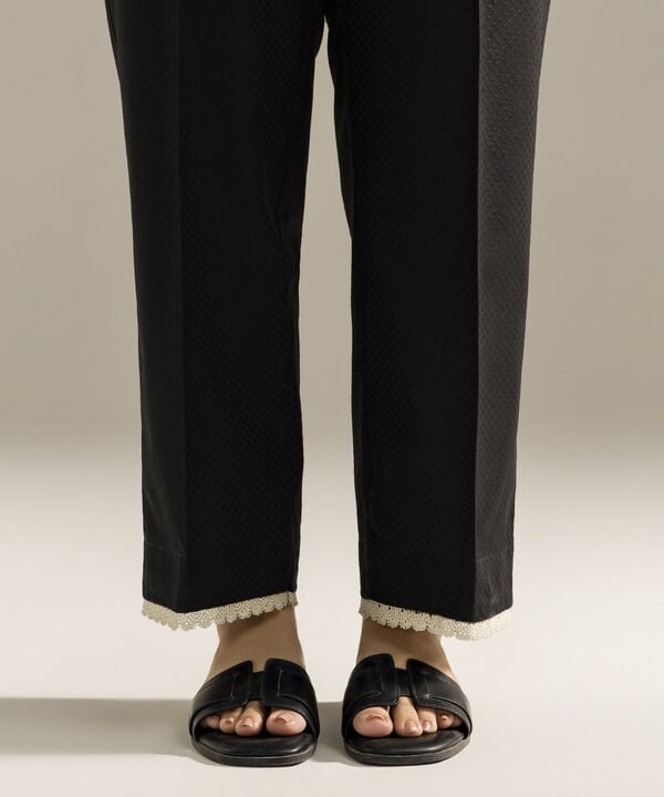 Solid Dobby Straight Pants