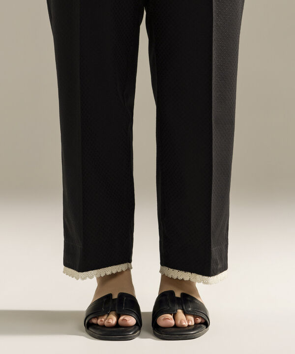 Solid Dobby Straight Pants