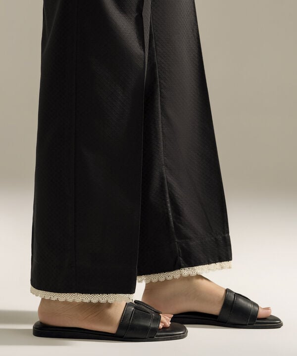 Solid Dobby Straight Pants