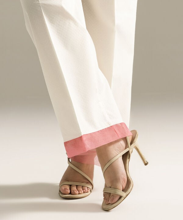 Solid Dobby Straight Pants