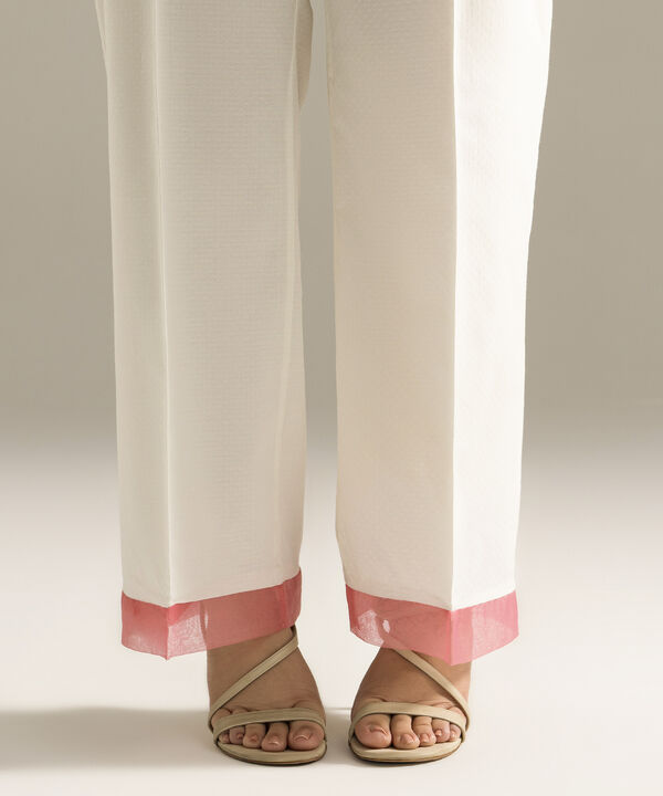 Solid Dobby Straight Pants