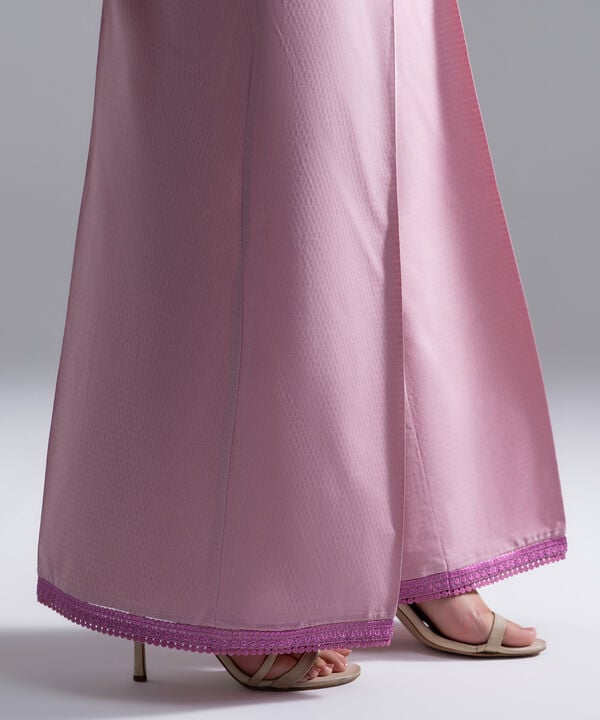 Embroidered Dobby Straight Pants