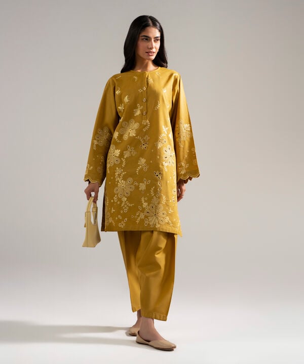 2 Piece - Embroidered Jacquard Suit