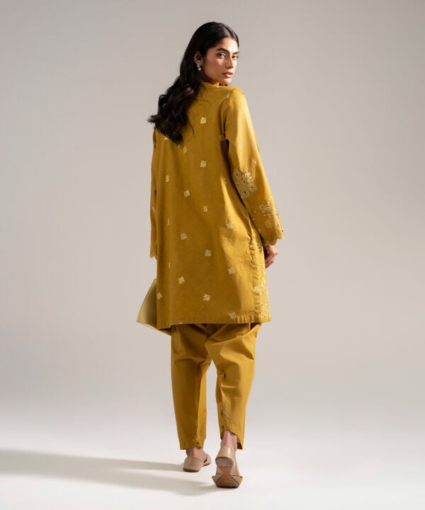 2 Piece - Embroidered Jacquard Suit