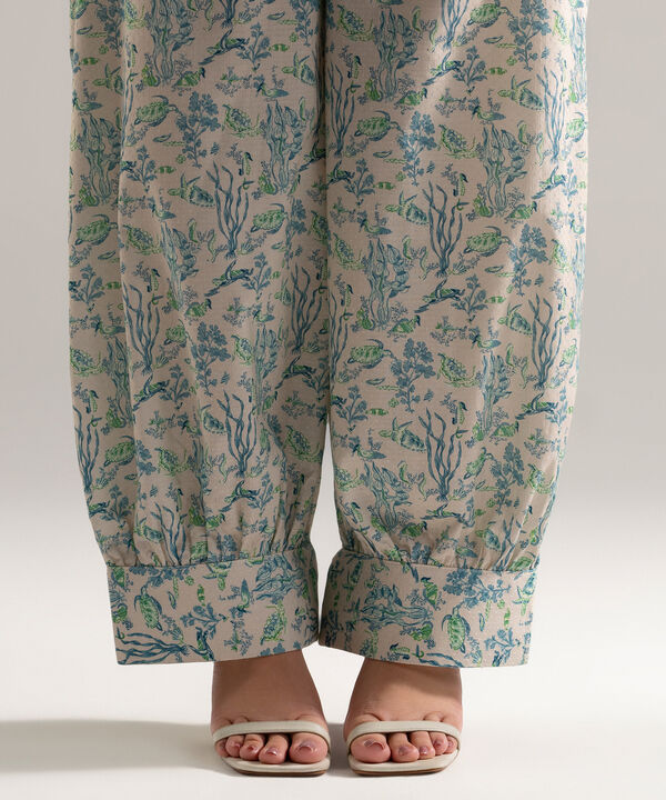 Printed Dobby Balloon Pants