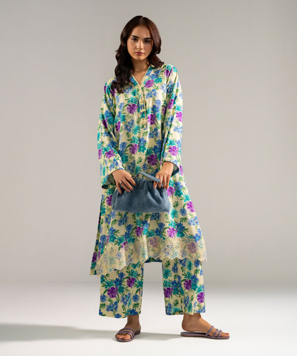 2 Piece - Embroidered Arabic Dobby Suit