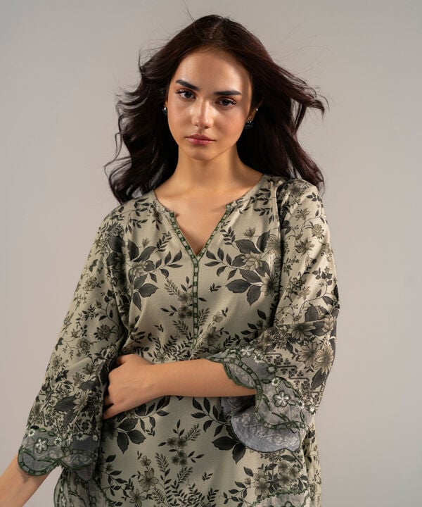 2 Piece - Embroidered Arabic Dobby Suit