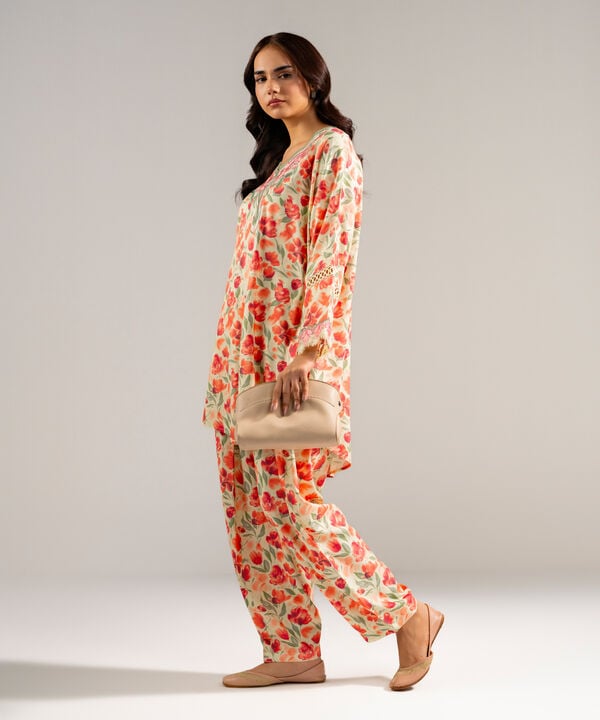 2 Piece - Embroidered Arabic Dobby Suit
