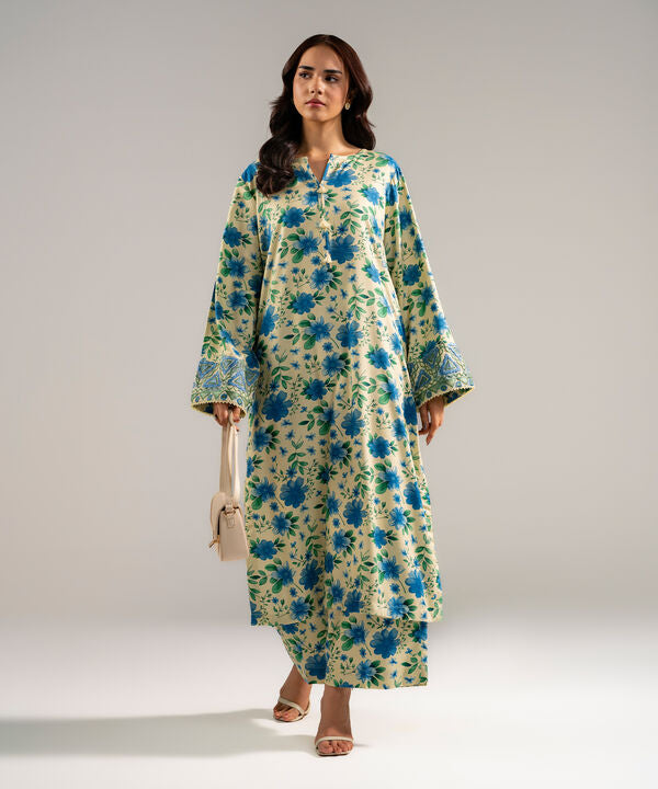 2 Piece - Embroidered Arabic Dobby Suit