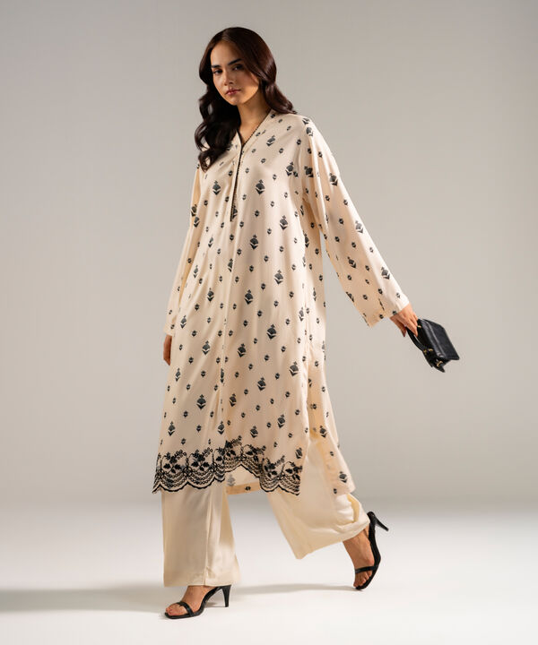 2 Piece - Embroidered Arabic Dobby Suit