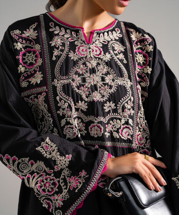 2 Piece - Embroidered Dobby Suit
