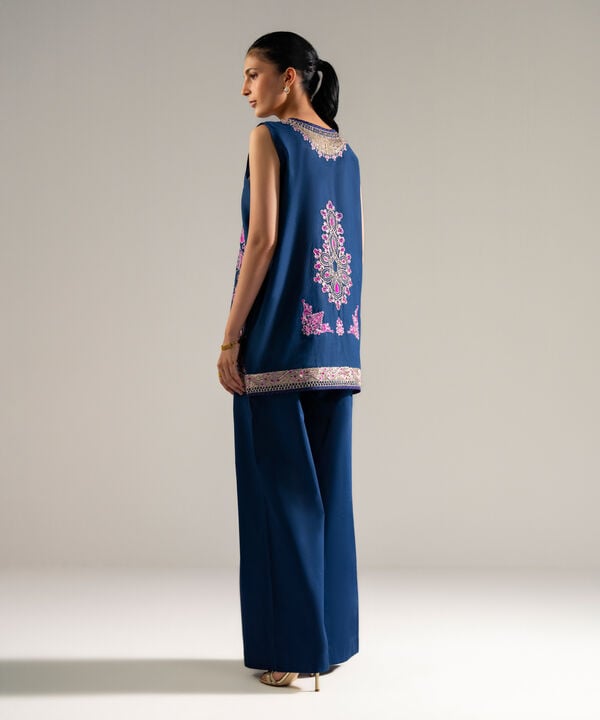 2 Piece - Embroidered Dobby Suit