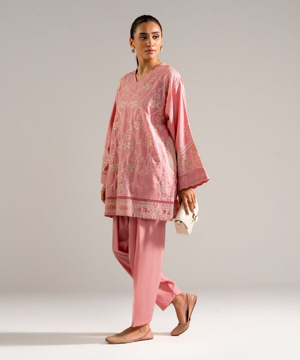 2 Piece - Embroidered Dobby Suit
