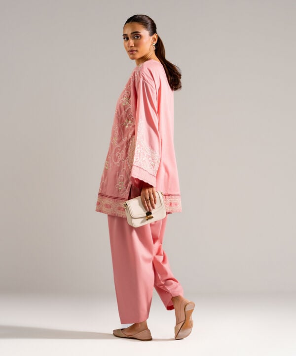 2 Piece - Embroidered Dobby Suit