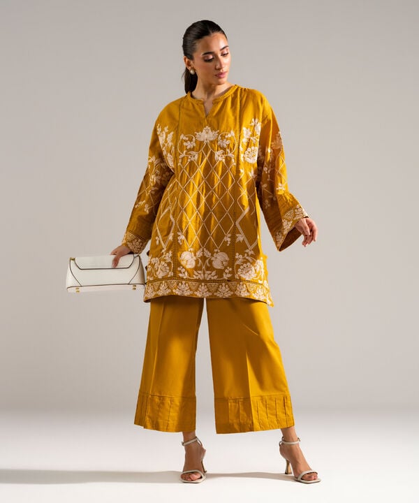 2 Piece - Embroidered Dobby Suit