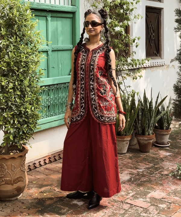 2 Piece - Embroidered Dobby Suit
