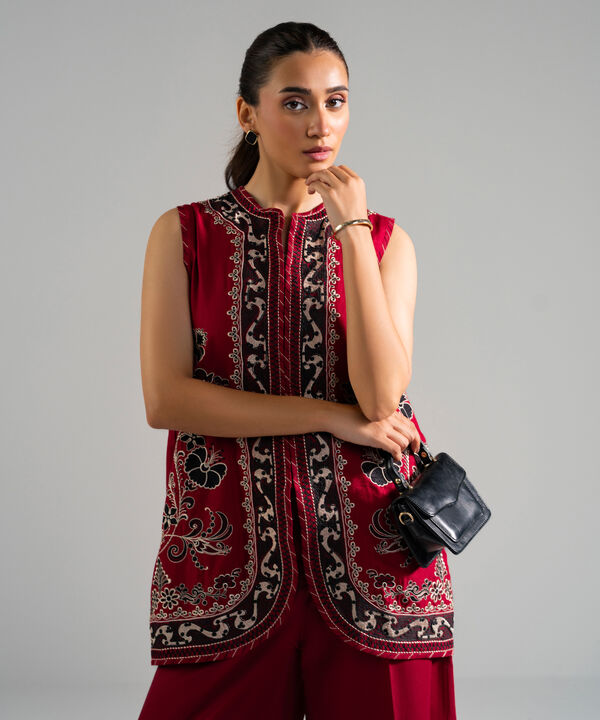 2 Piece - Embroidered Dobby Suit