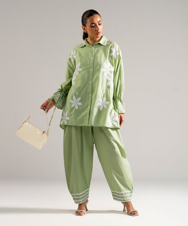 2 Piece - Embroidered Dobby Suit