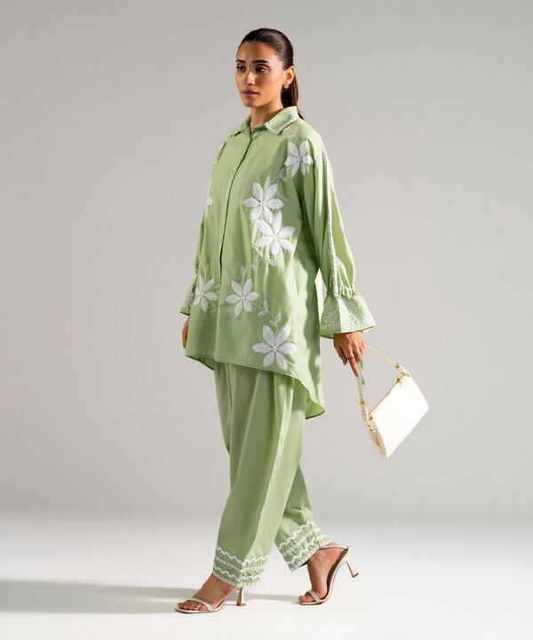 2 Piece - Embroidered Dobby Suit