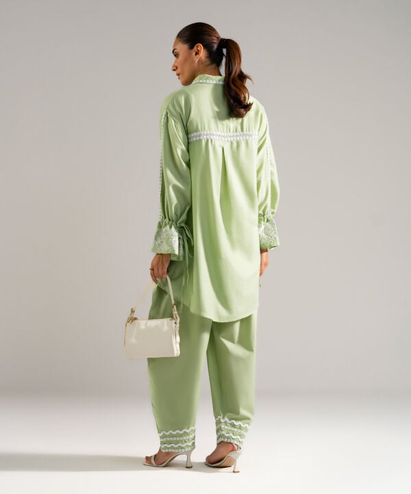 2 Piece - Embroidered Dobby Suit