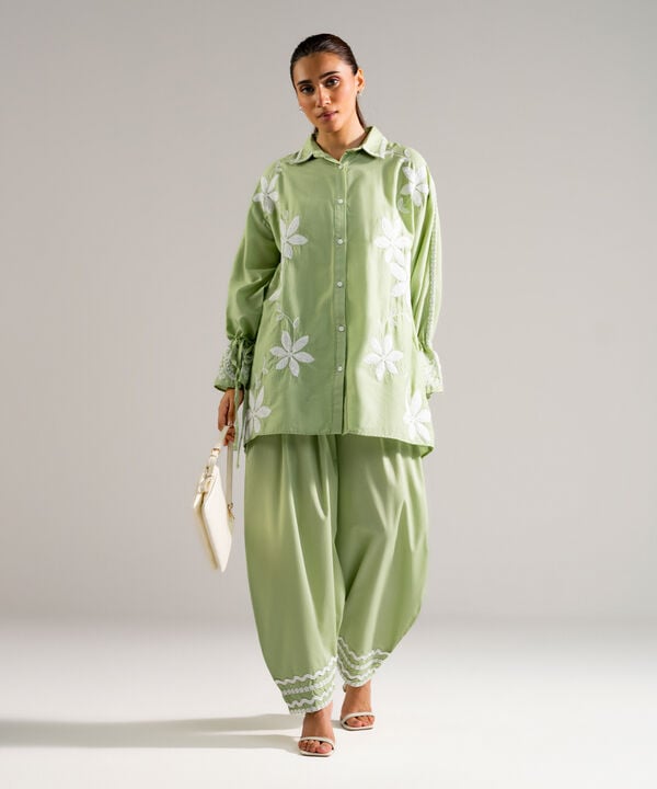 2 Piece - Embroidered Dobby Suit