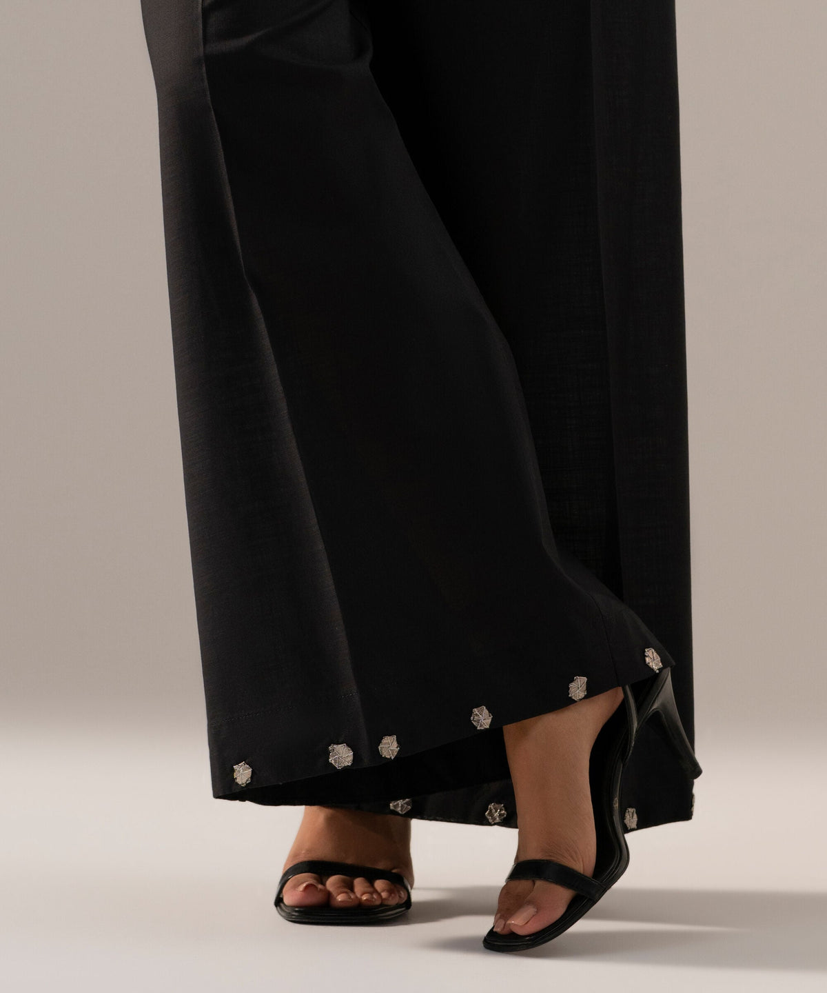 Solid Crosshatch Flared Pants PRW26SV1014T