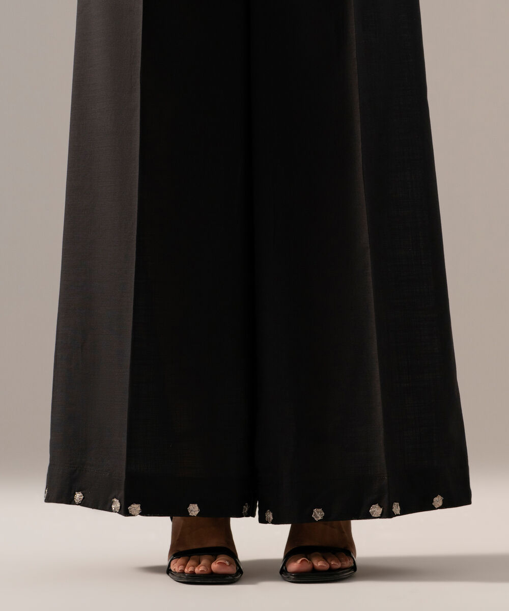 Solid Crosshatch Flared Pants PRW26SV1014T