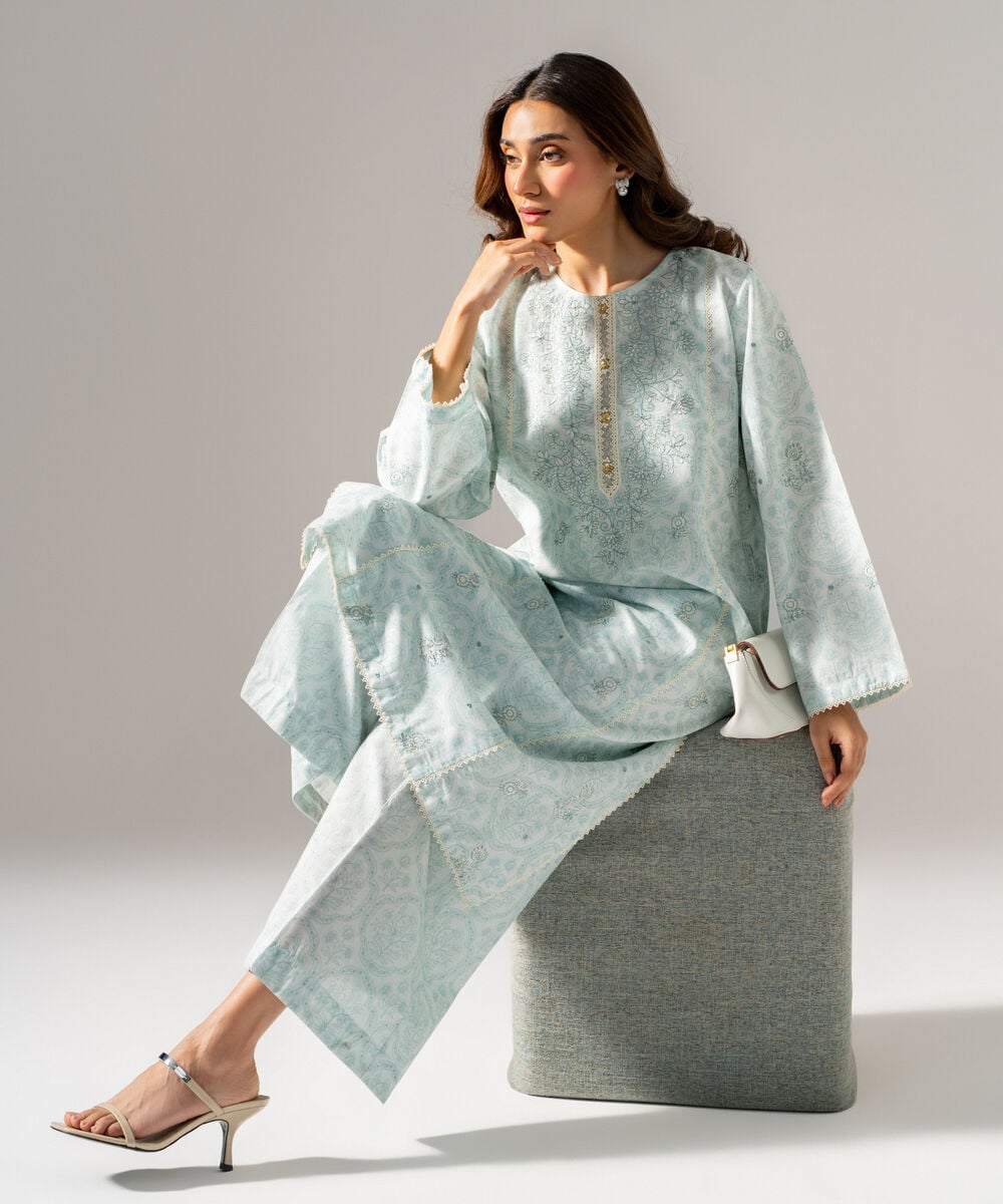 2 Piece - Embroidered Zari Cotton Suit PRW26SV1017S