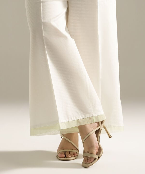 Solid Dobby Flared Pants