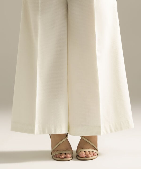 Solid Dobby Flared Pants