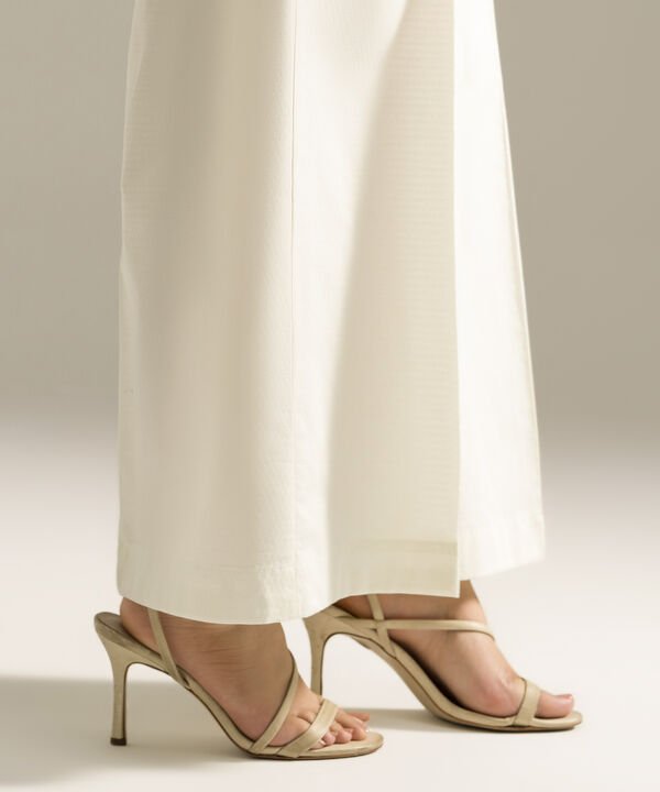 Solid Dobby Flared Pants