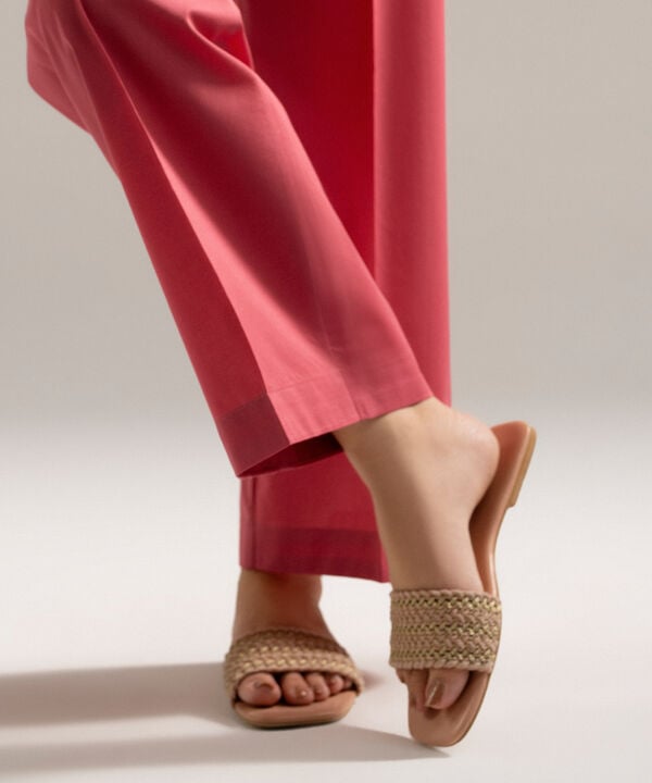 Solid Cambric Straight Pants