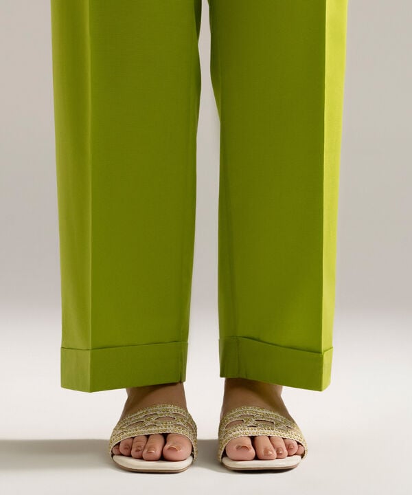 Solid Cambric Straight Pants