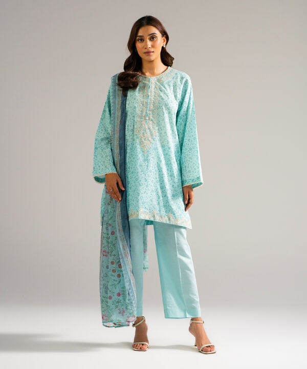 3 Piece - Embroidered Jacquard Suit