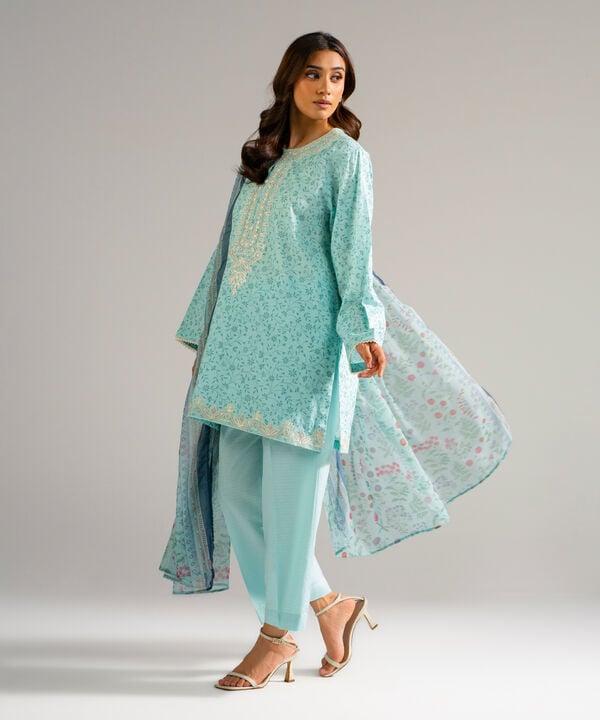 3 Piece - Embroidered Jacquard Suit