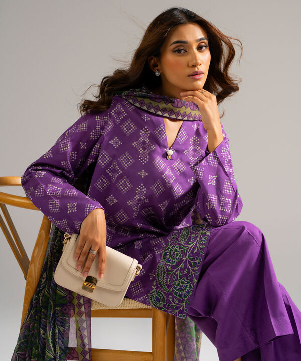 3 Piece - Embroidered Jacquard Suit
