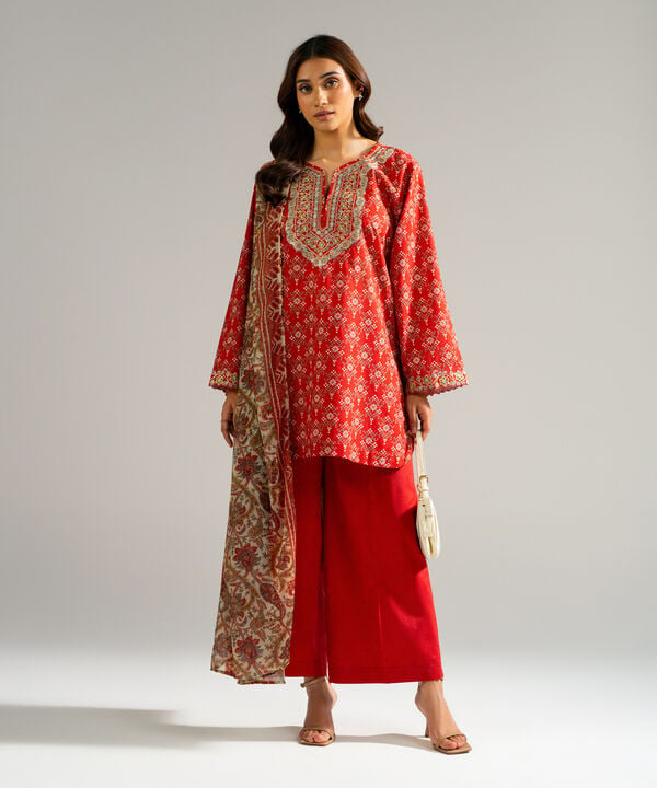 3 Piece - Embroidered Jacquard Suit