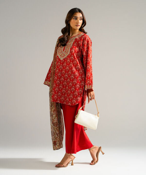 3 Piece - Embroidered Jacquard Suit