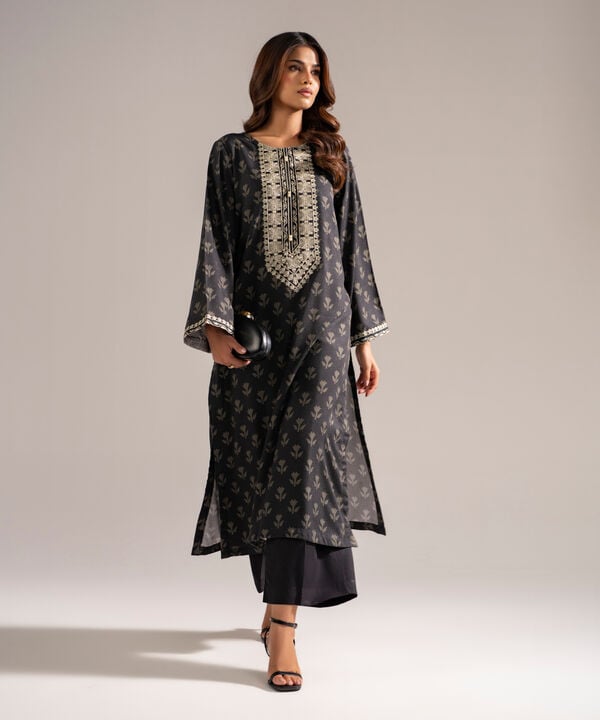 2 Piece - Embroidered Jacquard Suit