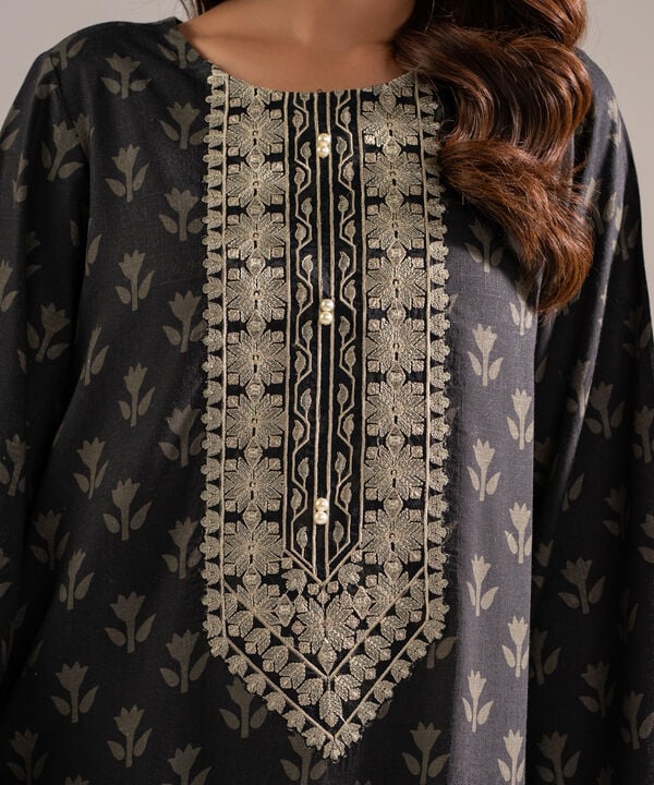 2 Piece - Embroidered Jacquard Suit