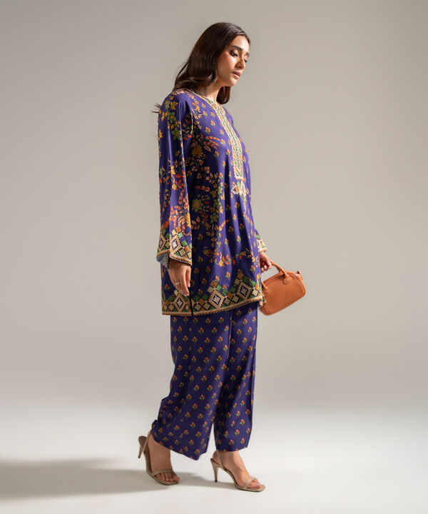 2 Piece - Embroidered Jacquard Suit