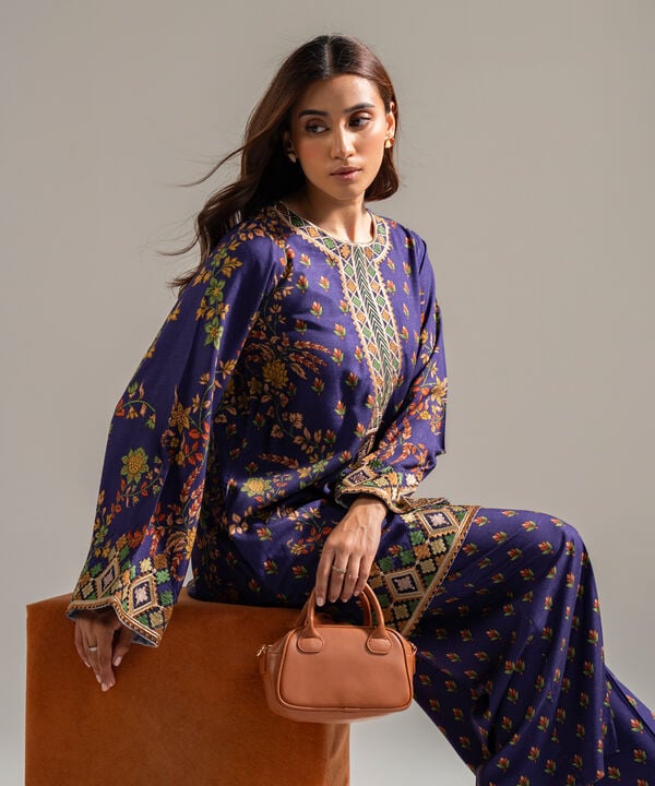 2 Piece - Embroidered Jacquard Suit