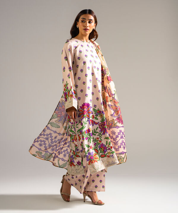 3 Piece - Embroidered Jacquard Suit