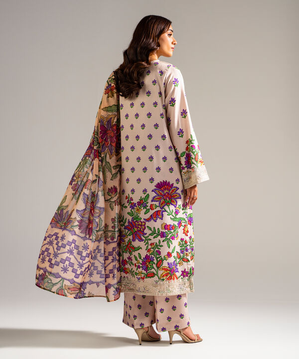 3 Piece - Embroidered Jacquard Suit