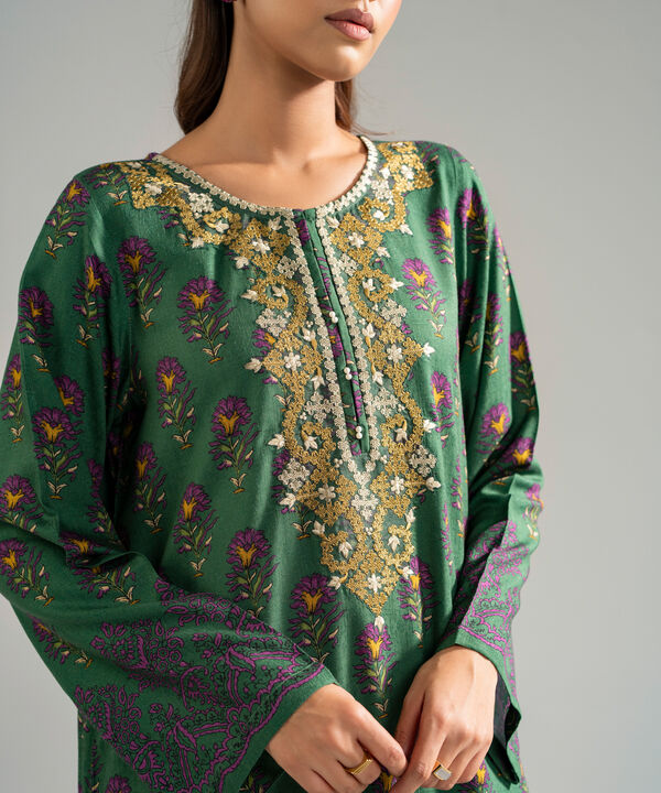 3 Piece - Embroidered Jacquard Suit