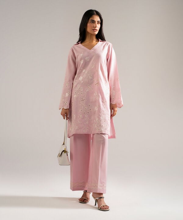 2 Piece - Embroidered Jacquard Suit