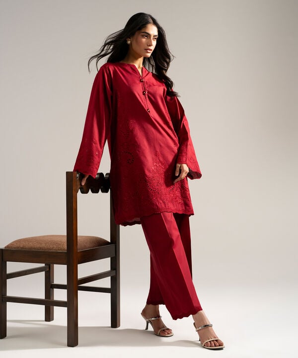 2 Piece - Embroidered Jacquard Suit