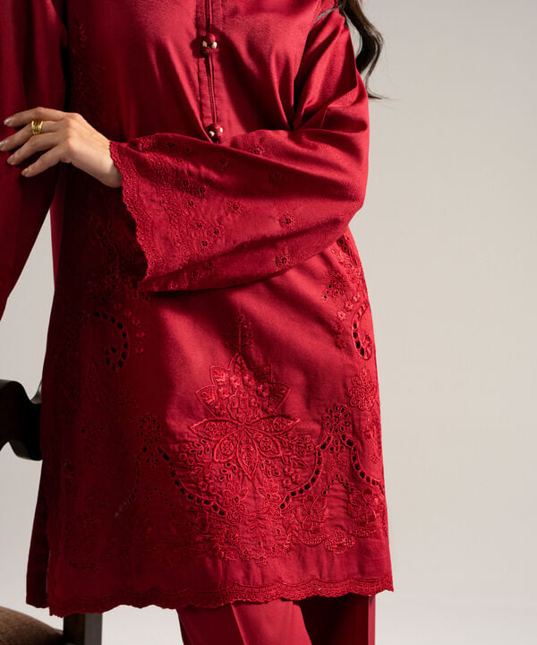 2 Piece - Embroidered Jacquard Suit