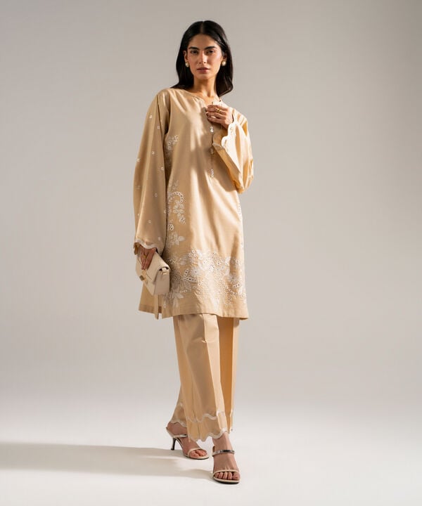 2 Piece - Embroidered Jacquard Suit